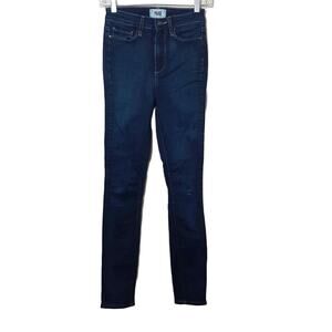 PAIGE Margot Ankle womens skinny jeans 23 dark blue stretch denim 10" rise